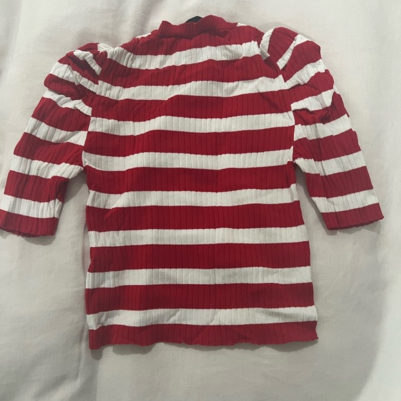 Zara Ribbed Top with Gold Buttons - Picture 2 of 4